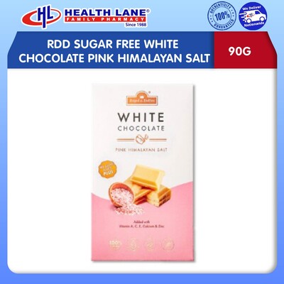 ROYAL DE DOLTON SUGAR FREE WHITE CHOCOLATE PINK HIMALAYAN SALT (90G)
